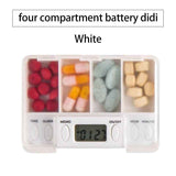 Darrahopens Health & Beauty > Health & Wellbeing > Wellness Accessories Travel Pill Organizer with Alarm and Digital Timer, Portable Medicine Tablet Dispenser Case, White