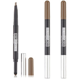 Darrahopens Health & Beauty > Makeup > Cosmetics 3x Maybelline New York Natural Eye Brow Duo 2 in 1 Pencil & Powder - Deep Brown