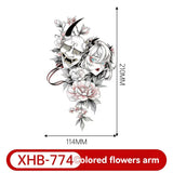 Darrahopens Health & Beauty > Makeup > Cosmetics 4PCS Half Arm Tattoo Sticker Resin Anime Colorful Waterproof One-time Tattoo Sticker