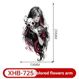 Darrahopens Health & Beauty > Makeup > Cosmetics 4PCS Half Arm Tattoo Sticker Resin Anime Colorful Waterproof One-time Tattoo Sticker