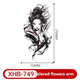 Darrahopens Health & Beauty > Makeup > Cosmetics 4PCS Half Arm Tattoo Sticker Resin Anime Colorful Waterproof One-time Tattoo Sticker