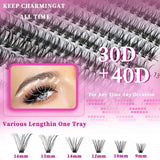 Darrahopens Health & Beauty > Makeup > Cosmetics Individual False Eyelashes, Pre-made Cluster Lashes, Eyelash Extension Kit with D-curl for Beginners (30+40+50D)_tfrf