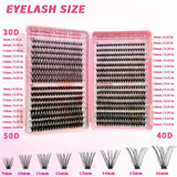 Darrahopens Health & Beauty > Makeup > Cosmetics Individual False Eyelashes, Pre-made Cluster Lashes, Eyelash Extension Kit with D-curl for Beginners (30+40+50D)_tfrf