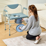 Darrahopens Health & Beauty > Makeup > Cosmetics VEVOR Commode Chair, Bedside Commode with Drop-Down Arms and Detachable Backrest, 5-Level Adjustable Height, 7L Removable Bucket, Easy to Assemble, 1000LBS Capacity, Portable Toilet for Adults Seniors