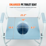 Darrahopens Health & Beauty > Makeup > Cosmetics VEVOR Commode Chair, Bedside Commode with Drop-Down Arms and Detachable Backrest, 5-Level Adjustable Height, 7L Removable Bucket, Easy to Assemble, 1000LBS Capacity, Portable Toilet for Adults Seniors