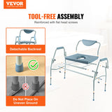 Darrahopens Health & Beauty > Makeup > Cosmetics VEVOR Commode Chair, Bedside Commode with Drop-Down Arms and Detachable Backrest, 5-Level Adjustable Height, 7L Removable Bucket, Easy to Assemble, 1000LBS Capacity, Portable Toilet for Adults Seniors