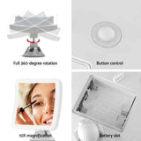 Darrahopens Health & Beauty > Makeup > Makeup Mirrors 10X Magnifying Makeup Mirror with LED Light, Rotating Cordless Suction Cup Mirror