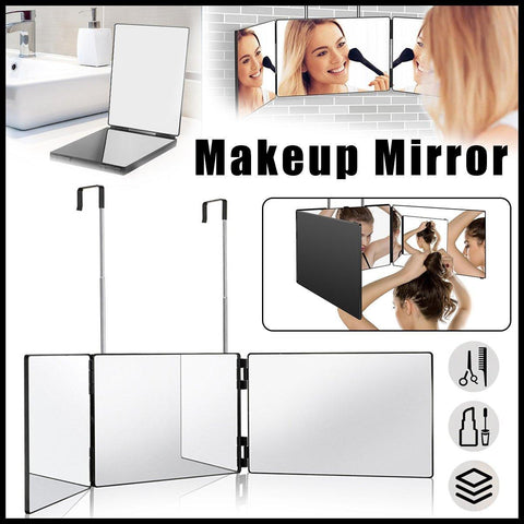 Darrahopens Health & Beauty > Makeup > Makeup Mirrors 3Way Makeup Mirror for Hair Cutting Styling Hanging Beauty Tool Adjustable