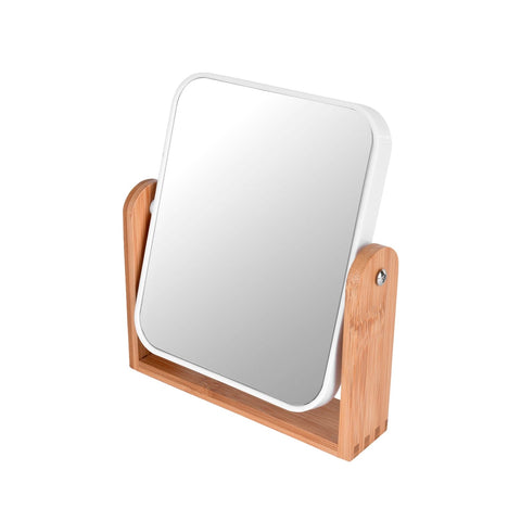 Darrahopens Health & Beauty > Makeup > Makeup Mirrors Bamboo Stand Double Sided Magnification Makeup Mirror