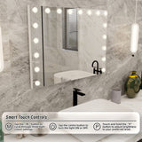 Darrahopens Health & Beauty > Makeup > Makeup Mirrors Beauty Mirror with 18 LED Bulbs, Colour Settings, White Frame,  and USB A and C Ports
