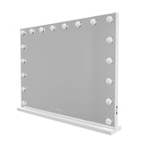 Darrahopens Health & Beauty > Makeup > Makeup Mirrors Beauty Mirror with 18 LED Bulbs, Colour Settings, White Frame,  and USB A and C Ports