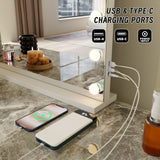 Darrahopens Health & Beauty > Makeup > Makeup Mirrors Beauty Mirror with 18 LED Bulbs, Colour Settings, White Frame,  and USB A and C Ports