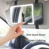 Darrahopens Health & Beauty > Makeup > Makeup Mirrors Black LED Car Sun Visor Makeup Mirror with 5x Magnification & Touch Lighting - Rechargeable Vanity Mirror for Travel & Daily Use