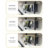 Darrahopens Health & Beauty > Makeup > Makeup Mirrors Black LED Car Sun Visor Makeup Mirror with 5x Magnification & Touch Lighting - Rechargeable Vanity Mirror for Travel & Daily Use