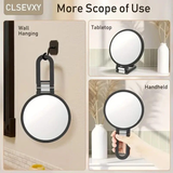Darrahopens Health & Beauty > Makeup > Makeup Mirrors Double-sided Folding Makeup Mirror – 1X/50X Dual Magnification, 360° Rotatable and Foldable for Portability, Three Uses: Handheld, Desktop, Wall-mounted(PINK)