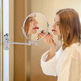 Darrahopens Health & Beauty > Makeup > Makeup Mirrors Extendable Wall-Mounted Makeup Mirror with 10× Magnification, Double-Sided