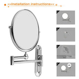 Darrahopens Health & Beauty > Makeup > Makeup Mirrors Extendable Wall-Mounted Makeup Mirror with 10× Magnification, Double-Sided