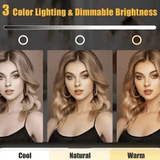 Darrahopens Health & Beauty > Makeup > Makeup Mirrors LED makeup mirror, portable travel mirror with foldable design and built-in lights, 3 lighting modes, intelligent adjustable light touch screen, USB rechargeable, portable illuminated beauty mirror, travel makeup stand with lights, bedroom makeup mirror,