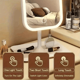Darrahopens Health & Beauty > Makeup > Makeup Mirrors LED makeup mirror, portable travel mirror with foldable design and built-in lights, 3 lighting modes, intelligent adjustable light touch screen, USB rechargeable, portable illuminated beauty mirror, travel makeup stand with lights, bedroom makeup mirror,