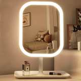 Darrahopens Health & Beauty > Makeup > Makeup Mirrors LED makeup mirror, portable travel mirror with foldable design and built-in lights, 3 lighting modes, intelligent adjustable light touch screen, USB rechargeable, portable illuminated beauty mirror, travel makeup stand with lights, bedroom makeup mirror,