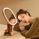 Darrahopens Health & Beauty > Makeup > Makeup Mirrors LED Makeup Mirror, Rechargeable Table Makeup Lights, 3X Magnification, Adjustable Brightness, Touch Control, Gifts (Pink/Brown) In Australia - Darrahopens