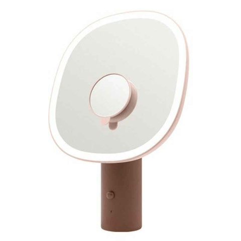 Darrahopens Health & Beauty > Makeup > Makeup Mirrors LED Makeup Mirror, Rechargeable Table Makeup Lights, 3X Magnification, Adjustable Brightness, Touch Control, Gifts (Pink/Brown) In Australia - Darrahopens