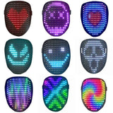 Darrahopens Health & Beauty > Makeup > Makeup Mirrors LED Mask with Gesture Sensing, Light-Up Transforming Face Cover for Halloween, Christmas, Cosplay & Birthday Parties