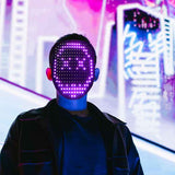 Darrahopens Health & Beauty > Makeup > Makeup Mirrors LED Mask with Gesture Sensing, Light-Up Transforming Face Cover for Halloween, Christmas, Cosplay & Birthday Parties