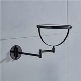 Darrahopens Health & Beauty > Makeup > Makeup Mirrors Wall Mounted Makeup Mirror x3, Black Makeup Mirrors Bathroom Mirror 20cm Double Wall Mirror, 360° Rotatable and Extendable