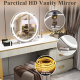 Darrahopens Health & Beauty > Makeup Mirrors 45cm Large Makeup Desk Mirror Lights Round LED Makeup Make up Mirror Bedroom Tabletop Touch Control White
