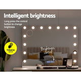 Darrahopens Health & Beauty > Makeup Mirrors Embellir Bluetooth Makeup Mirror 80X58cm Hollywood with Light Vanity Wall 18 LED