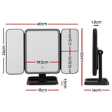 Darrahopens Health & Beauty > Makeup Mirrors Embellir LED Makeup Mirror Tri-fold Lighted Vanity Mirrors 1X2X3X Magnifications
