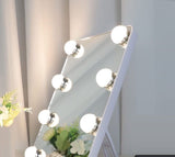 Darrahopens Health & Beauty > Makeup Mirrors Vanity Mirror with Lights with 8 Dimmable Bulbs for Makeup and Travel (White, 30 x 23 cm)