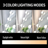 Darrahopens Health & Beauty > Makeup Mirrors Vanity Mirror with Lights with 8 Dimmable Bulbs for Makeup and Travel (White, 30 x 23 cm)