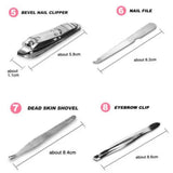 Darrahopens Health & Beauty > Makeup > Nail Care 12-Piece Manicure Pedicure Kit, Professional Nail Clipper Grooming Set, Brown Checkered Case