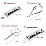 Darrahopens Health & Beauty > Makeup > Nail Care 12-Piece Manicure Pedicure Kit, Professional Nail Clipper Grooming Set, White Plaid Case