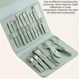 Darrahopens Health & Beauty > Makeup > Nail Care 16-Piece Nail Care Set, Portable Professional Manicure and Pedicure Kit, Blue