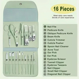Darrahopens Health & Beauty > Makeup > Nail Care 16-Piece Nail Care Set | Portable & Professional, One Box for Hand & Foot Details.BLUE