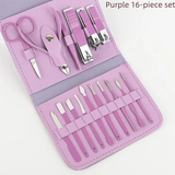 Darrahopens Health & Beauty > Makeup > Nail Care 16-Piece Nail Care Set | Portable & Professional, One Box for Hand & Foot Details。green