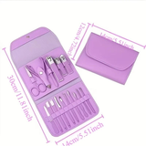 Darrahopens Health & Beauty > Makeup > Nail Care 16-Piece Nail Care Set | Portable & Professional, One Box for Hand & Foot Details.purple