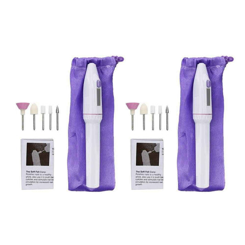 Darrahopens Health & Beauty > Makeup > Nail Care 2 Sets Cordless Professional Manicure Pedicure Kit 5 in 1 Electric Nail Drill Machine