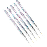 Darrahopens Health & Beauty > Makeup > Nail Care 5 pcs 7/9/11/15/20Mm Nail Art Brush Set, Acrylic Crystal Liner Brush Nail Art Nylon Brush Head Nail Tools For Diy Design