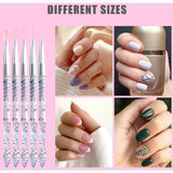 Darrahopens Health & Beauty > Makeup > Nail Care 5 pcs 7/9/11/15/20Mm Nail Art Brush Set, Acrylic Crystal Liner Brush Nail Art Nylon Brush Head Nail Tools For Diy Design