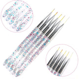 Darrahopens Health & Beauty > Makeup > Nail Care 5 pcs 7/9/11/15/20Mm Nail Art Brush Set, Acrylic Crystal Liner Brush Nail Art Nylon Brush Head Nail Tools For Diy Design