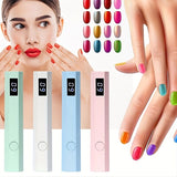 Darrahopens Health & Beauty > Makeup > Nail Care A compact portable gel nail polish lamp with a digital display — this wireless lamp lights up quickly and is perfect for home nail salons and travel.