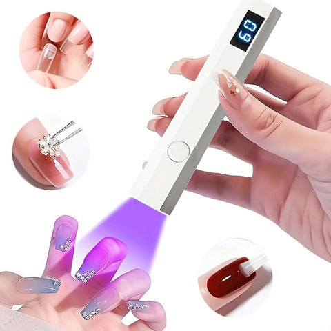 Darrahopens Health & Beauty > Makeup > Nail Care A compact portable gel nail polish lamp with a digital display — this wireless lamp lights up quickly and is perfect for home nail salons and travel.