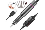 Darrahopens Health & Beauty > Makeup > Nail Care Electric Manicure Tools Kit File Machine Cordless Nail Drill Trimmer Nail Grind Trim Polish-Gray