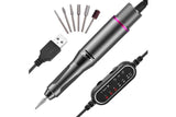 Darrahopens Health & Beauty > Makeup > Nail Care Electric Manicure Tools Kit File Machine Cordless Nail Drill Trimmer Nail Grind Trim Polish-Gray