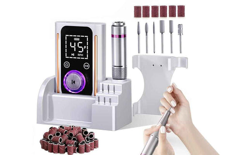 Darrahopens Health & Beauty > Makeup > Nail Care Electric Nail Drill File Portable Rechargeable 45000RPM Nail Drill Electric File for Salon Home