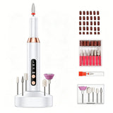 Darrahopens Health & Beauty > Makeup > Nail Care Electric Nail Drill Kit Cordless Nail Drill Portable USB Rechargeable Manicure Pedicure Tools for Acrylic Gel Nails -Gold